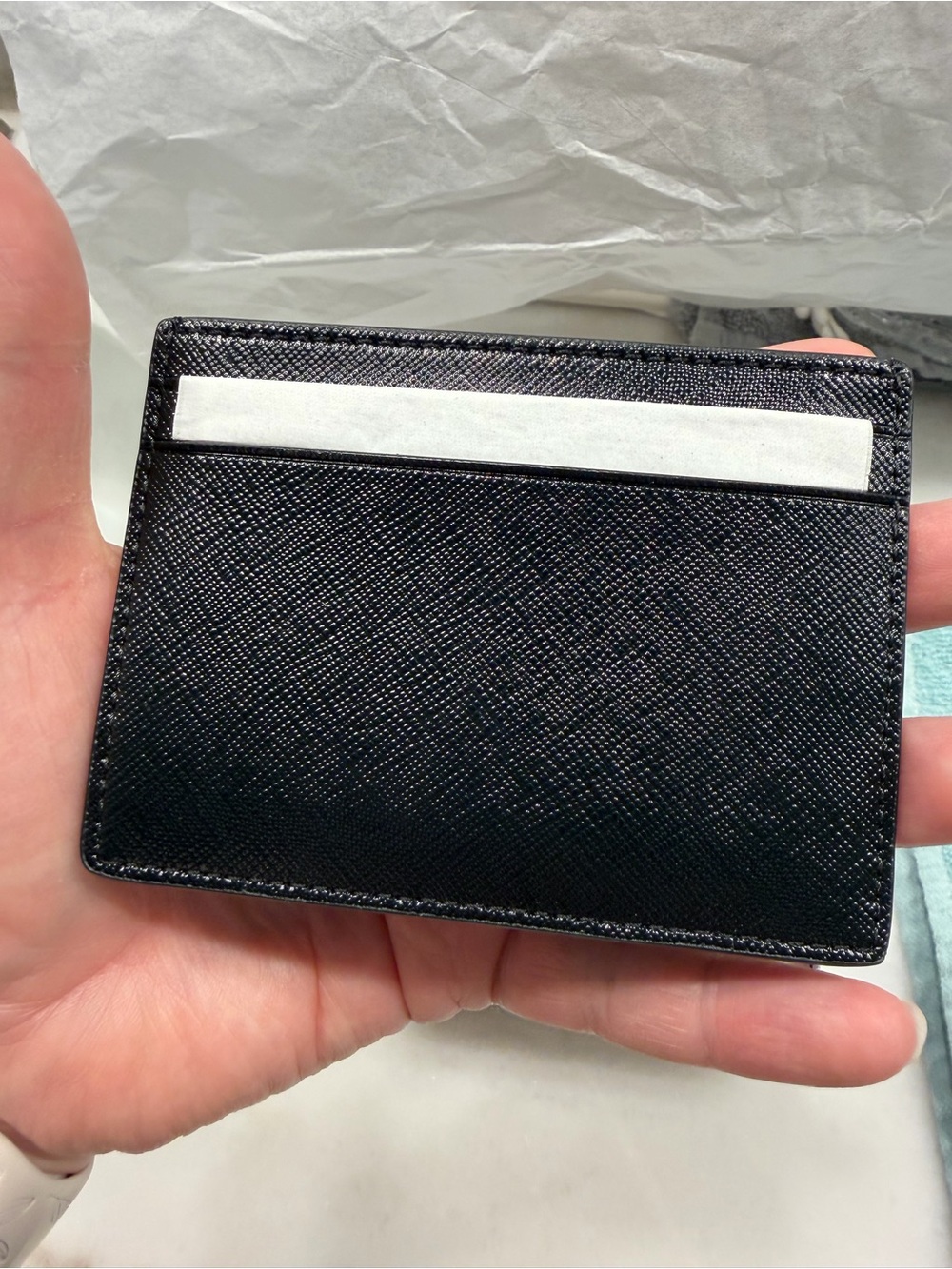 kate spade Black Saffiano Card Case with Metal Plaque - Picture 3 of 5